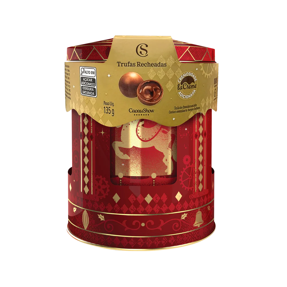 Lata Trufas laCreme ao Leite Carrossel de Natal 135g